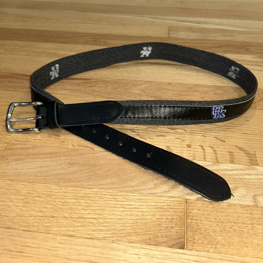 Vtg University of‎ Kentucky Wildcats Leather Belt 38 Century Canada Buckle 55975